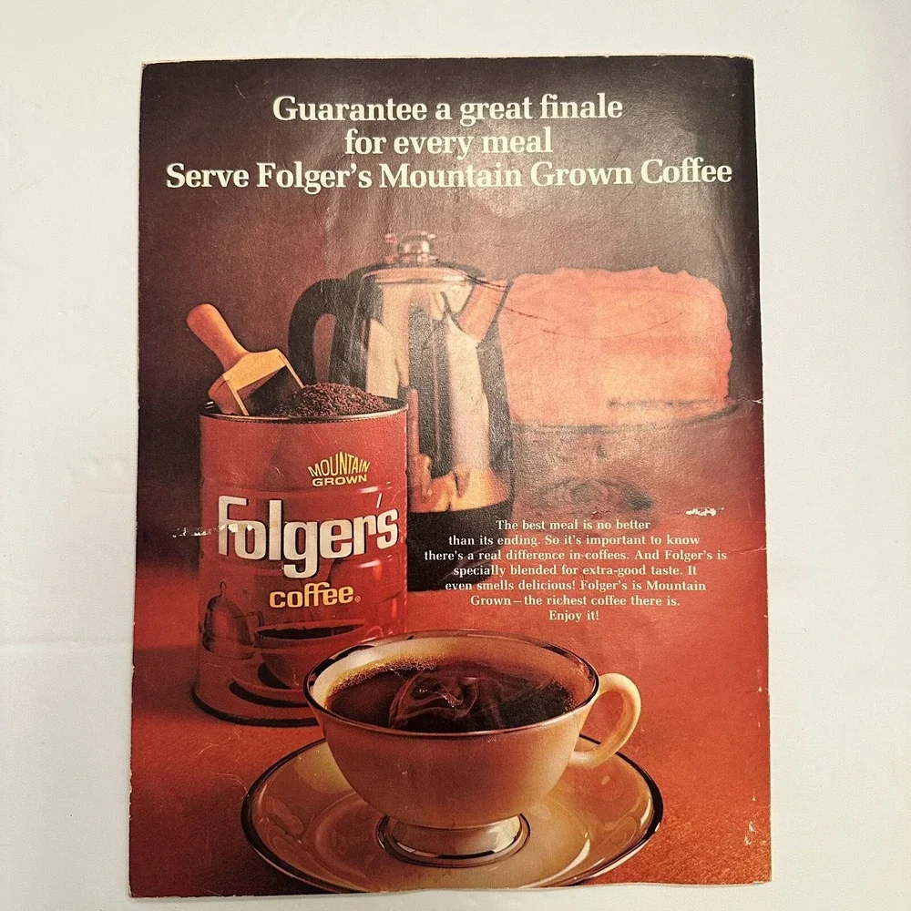Folgers Coffee Mrs Olsons Get-Together Recipes Vintage 1973 Cookbook Pamphlet